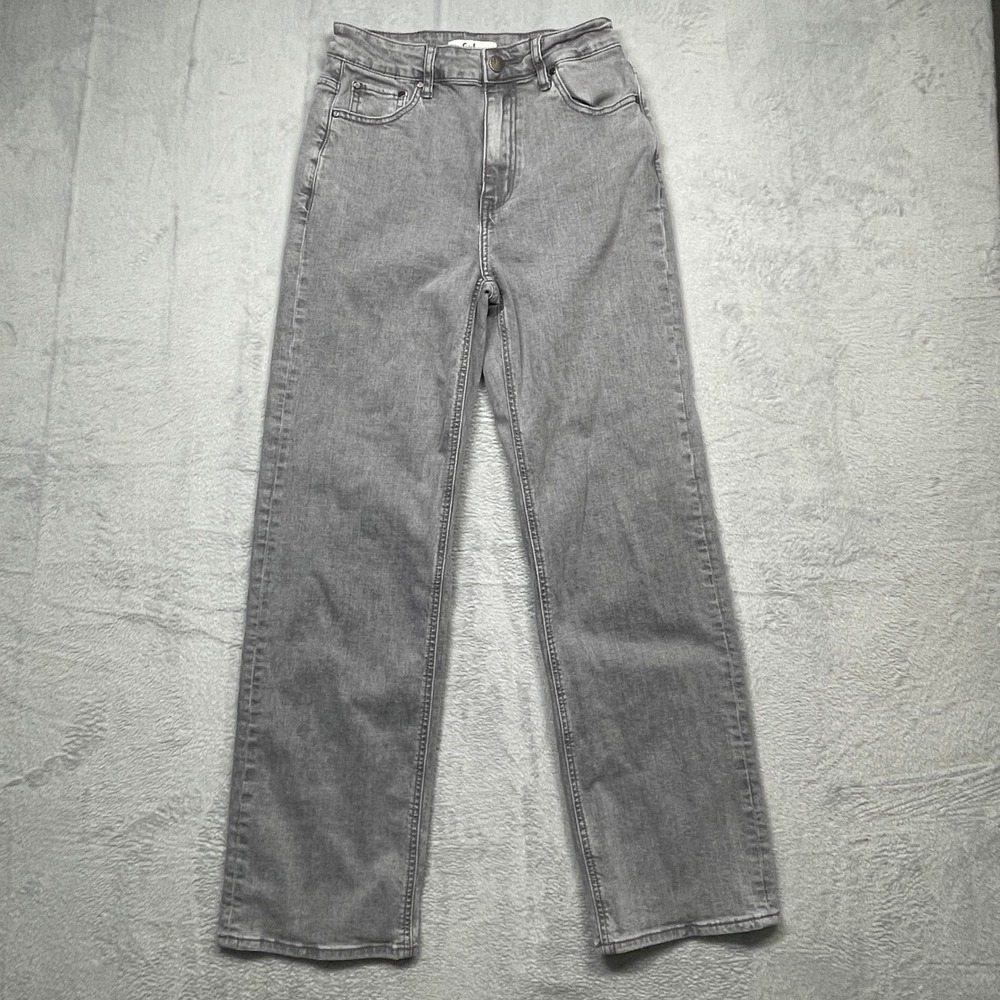 Sgirl Wide Leg Jeans Women 4/M Grey High Rise Denim Pants